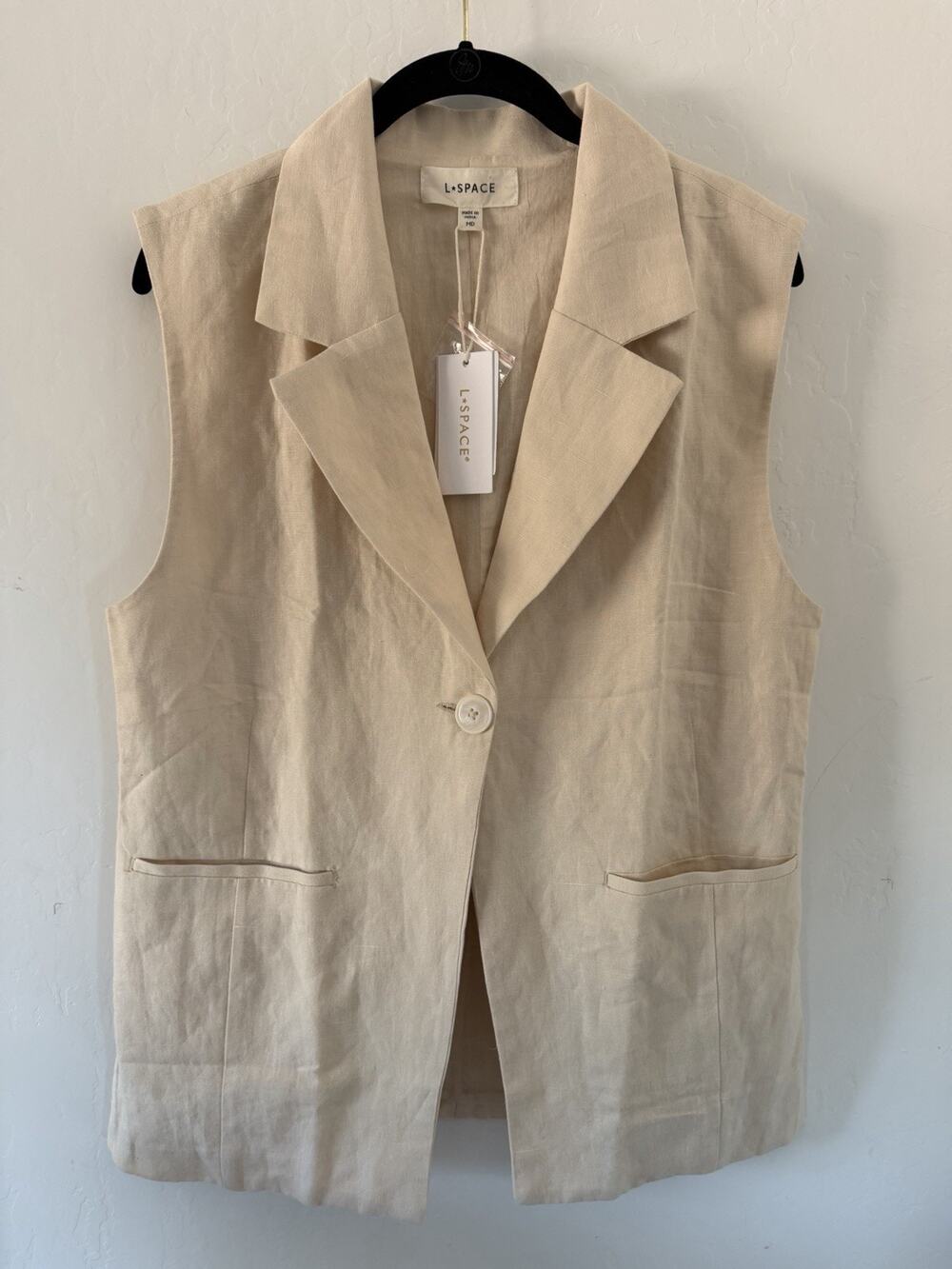 L*SPACE San Marco Linen Blend Vest M NWT